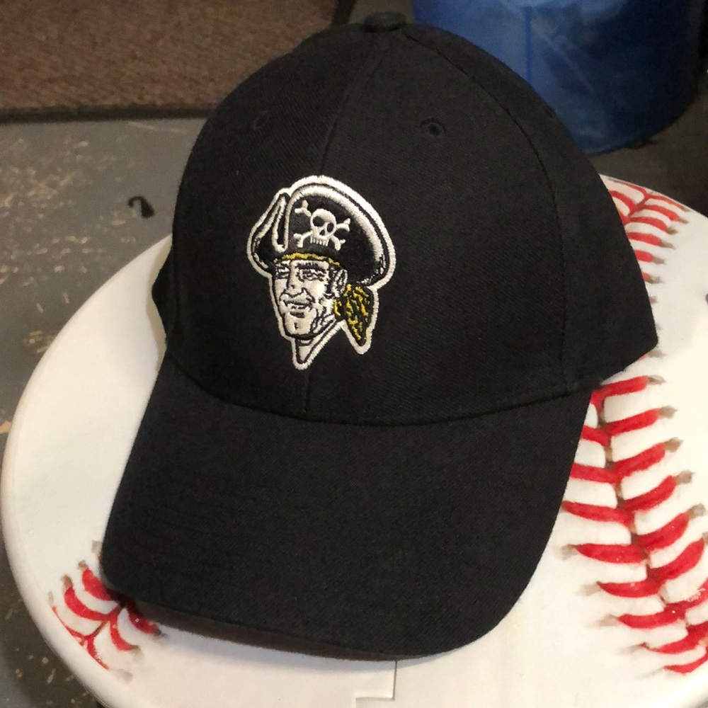 Pittsburgh Pirates MLB Retro Logo Plain Black Adjustable Men’s Hat Cap